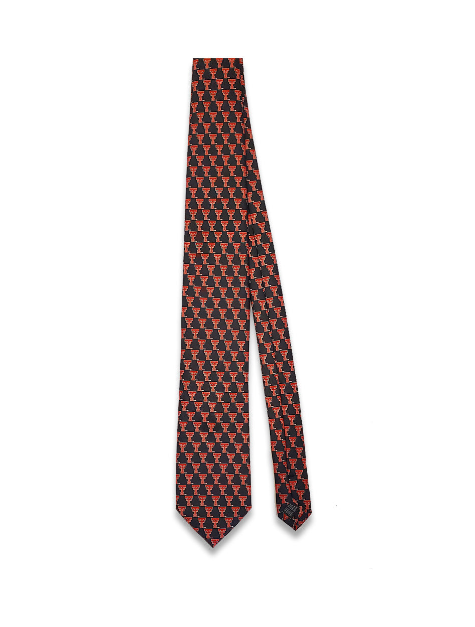 Texas Tech Dark Horse "Throwback" Black Printed Silk Tie