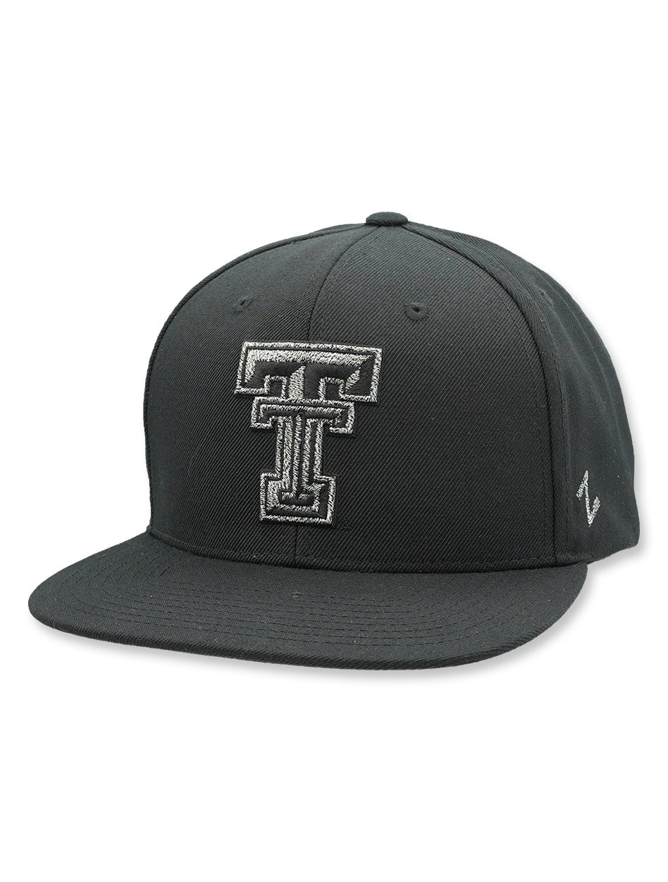 Zephyr Texas Tech "Tungsten" Tonal Double T Flat Bill Snapback Cap