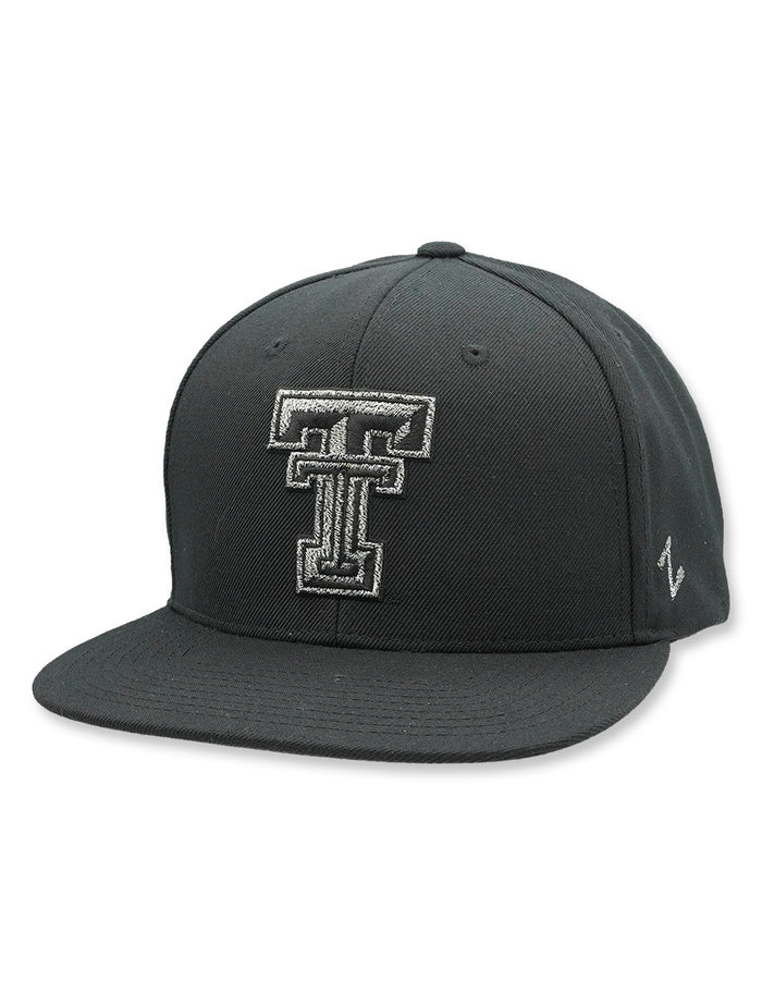 Zephyr Texas Tech "Tungsten" Tonal Double T Flat Bill Snapback Cap