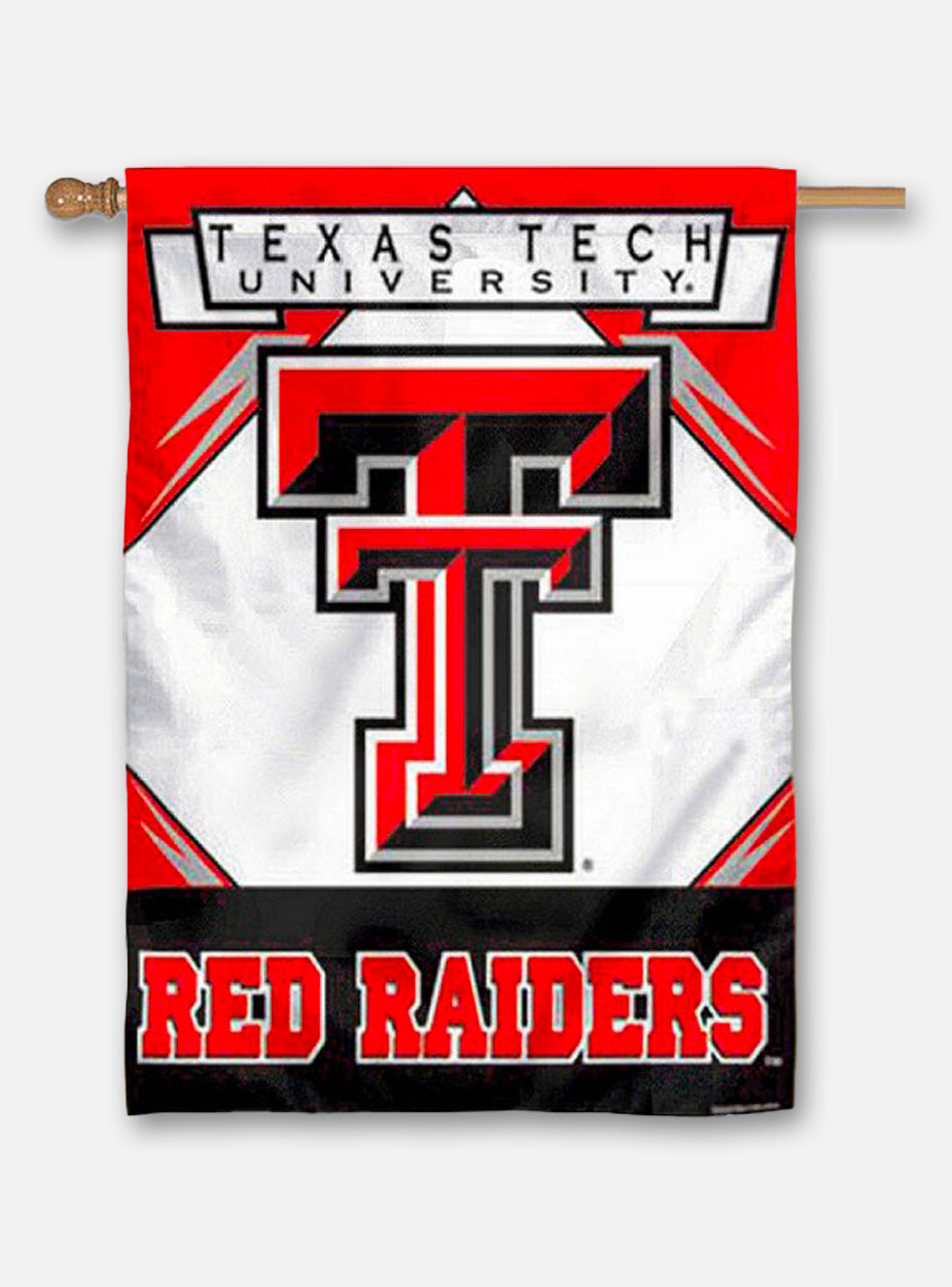 Vertical Texas Tech Red and White Flag