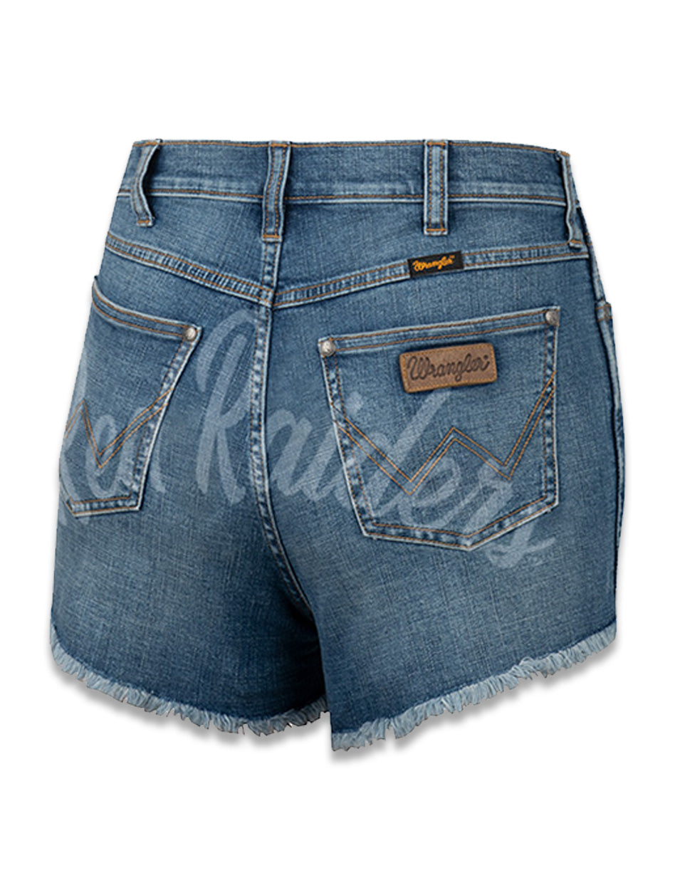 Wrangler Texas Tech "Retro" Denim High Rise Cut Off Shorts