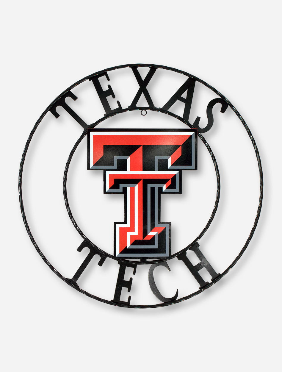 Texas Tech Full Color Double T Wrought Iron Sign