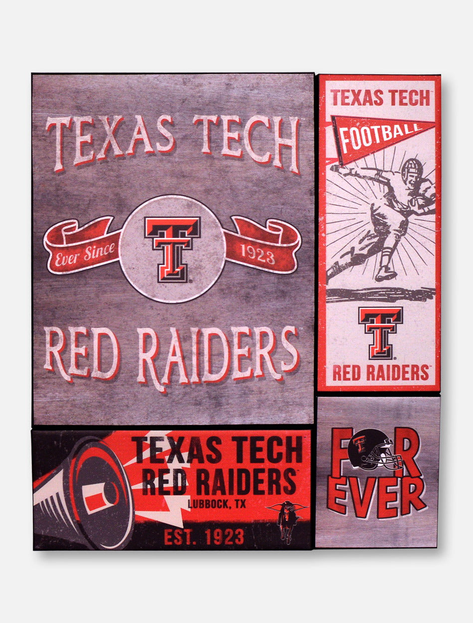 Texas Tech Red Raiders Vintage Banner Canvas Set Wall Art