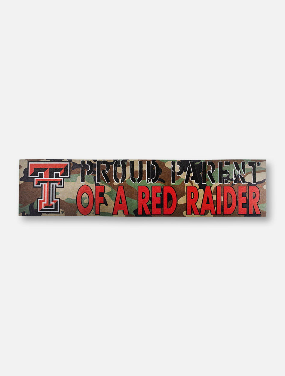 Texas Tech Red Raiders Double T "Proud Parent" on Army Camo Wall Decor