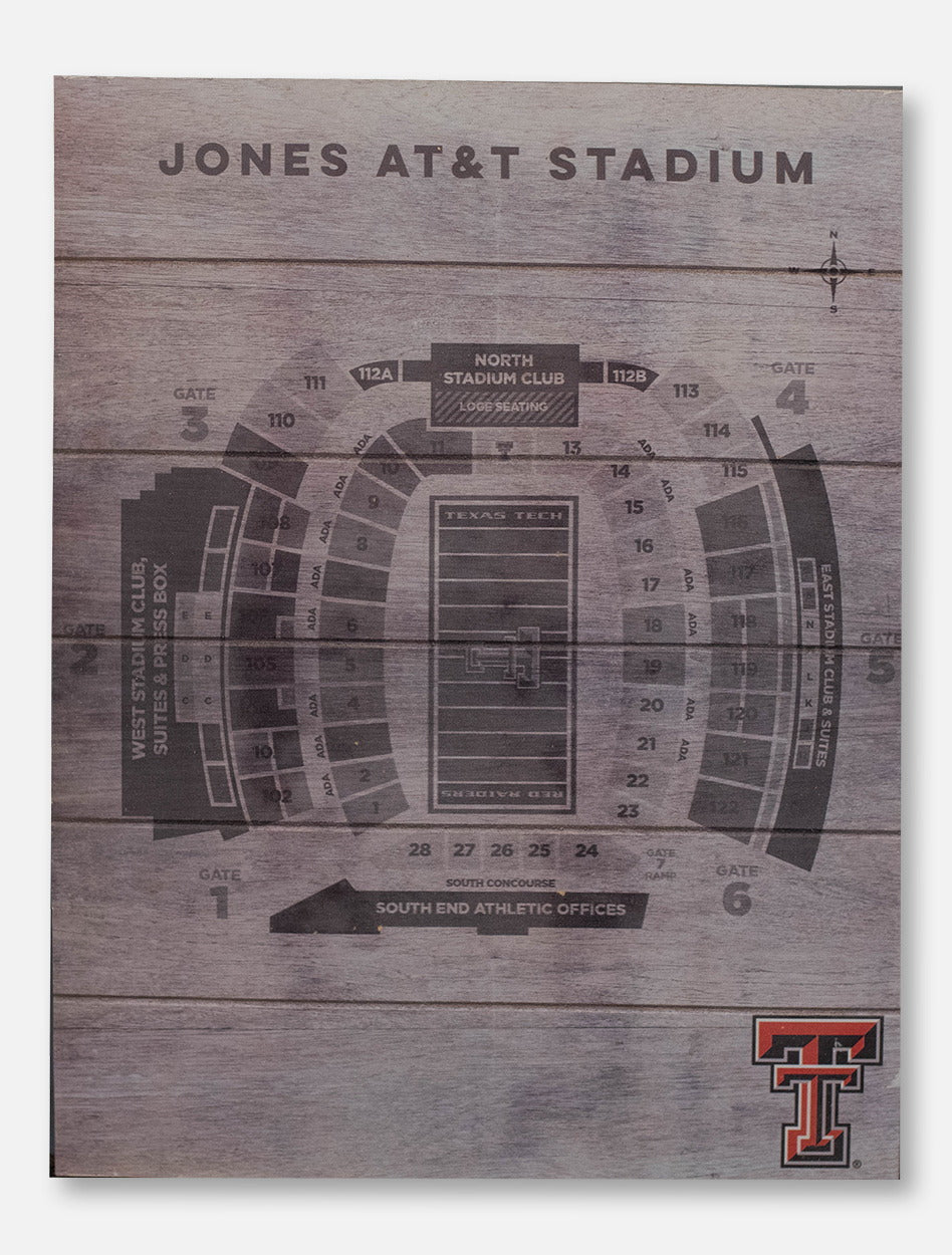 Texas Tech Red Raiders Double T Jones AT&T Stadium Seating Chart Pallet Sign