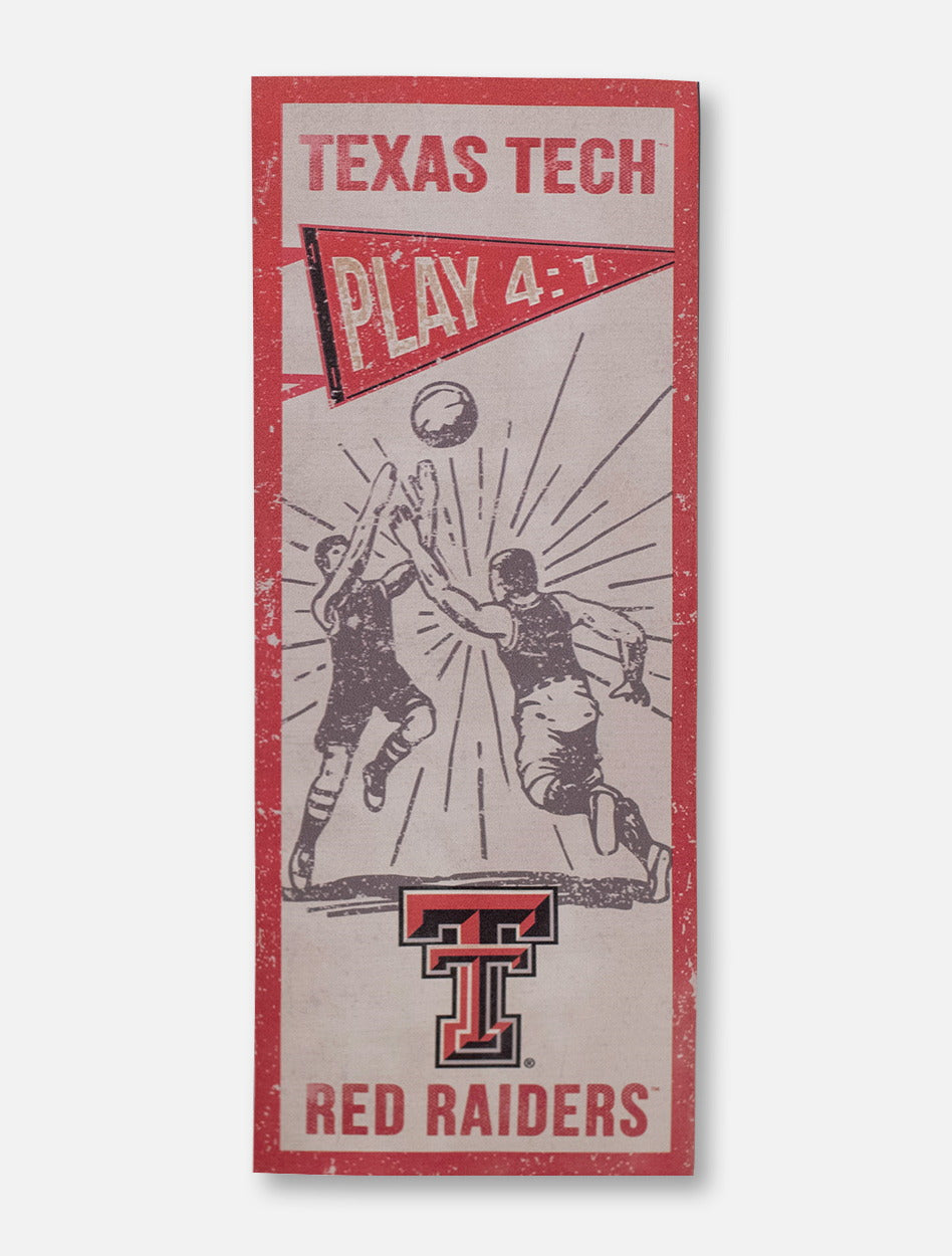 Texas Tech Red Raiders Double T Vintage Basketball 7x18 Plaque