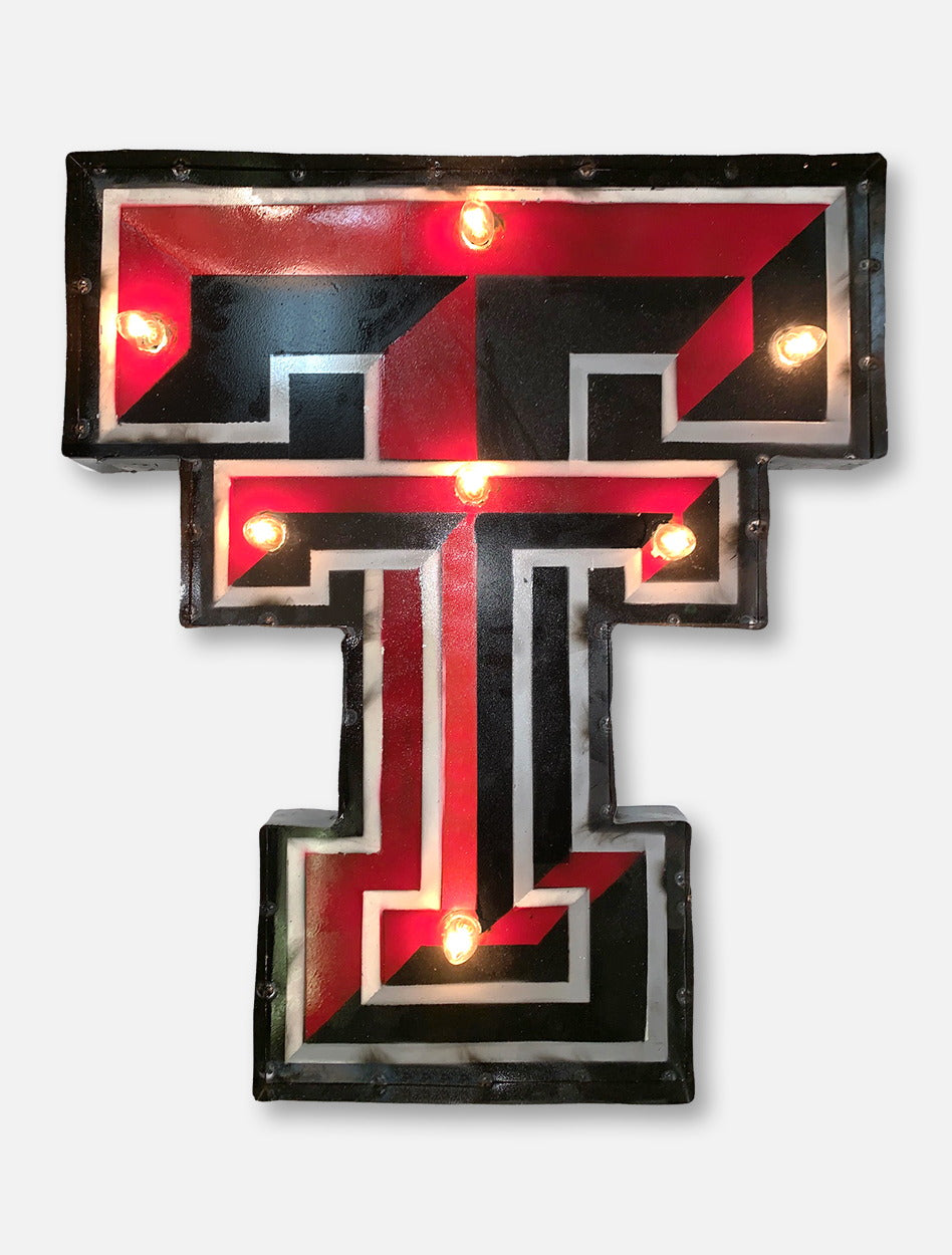 Texas Tech Decor Rig Texas Tech Red Raiders Double T Illuminated Metal Wall Decor – Red ...
