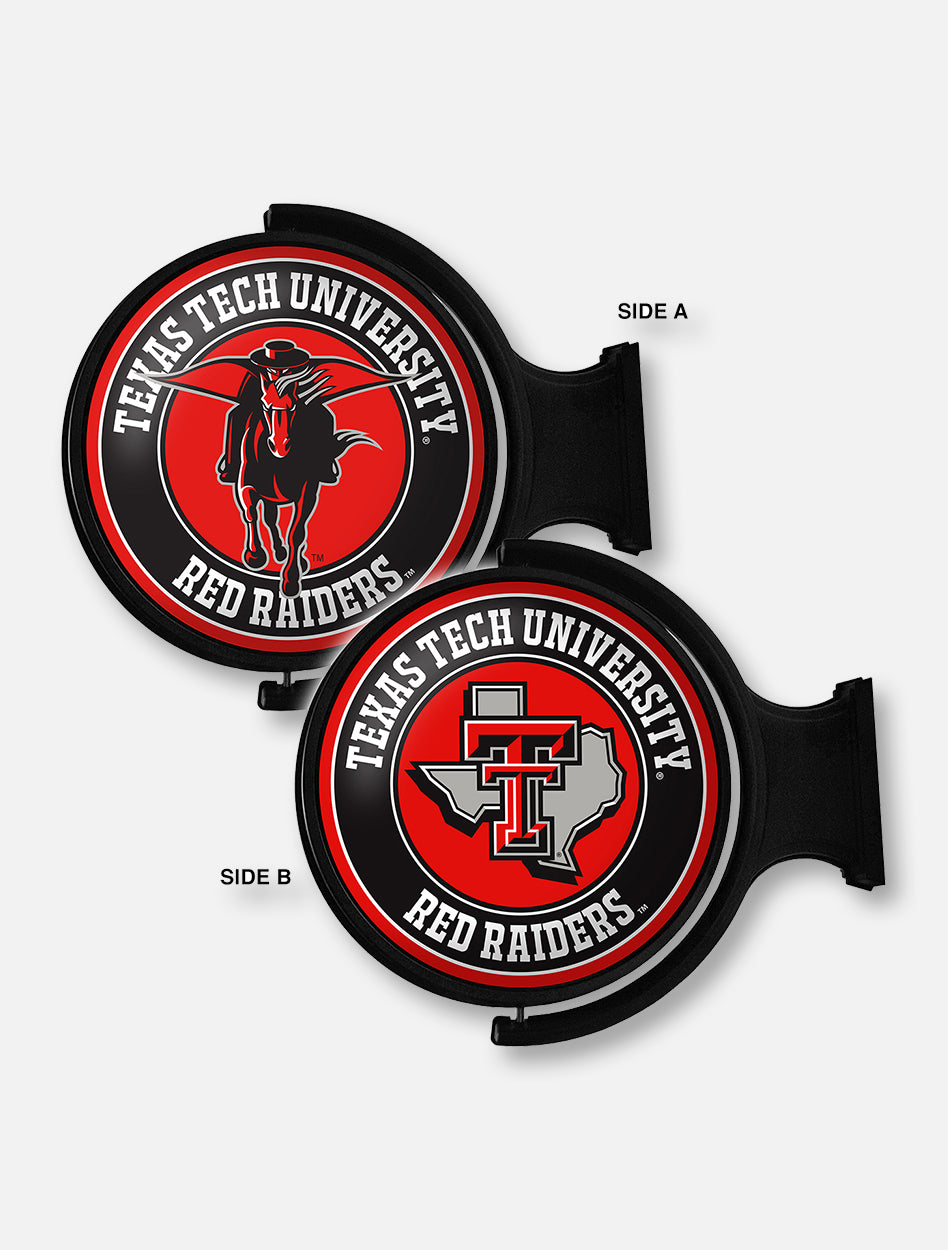Texas Tech Illuminated Rotating Sign with Pride Logo and Masked Rider ...