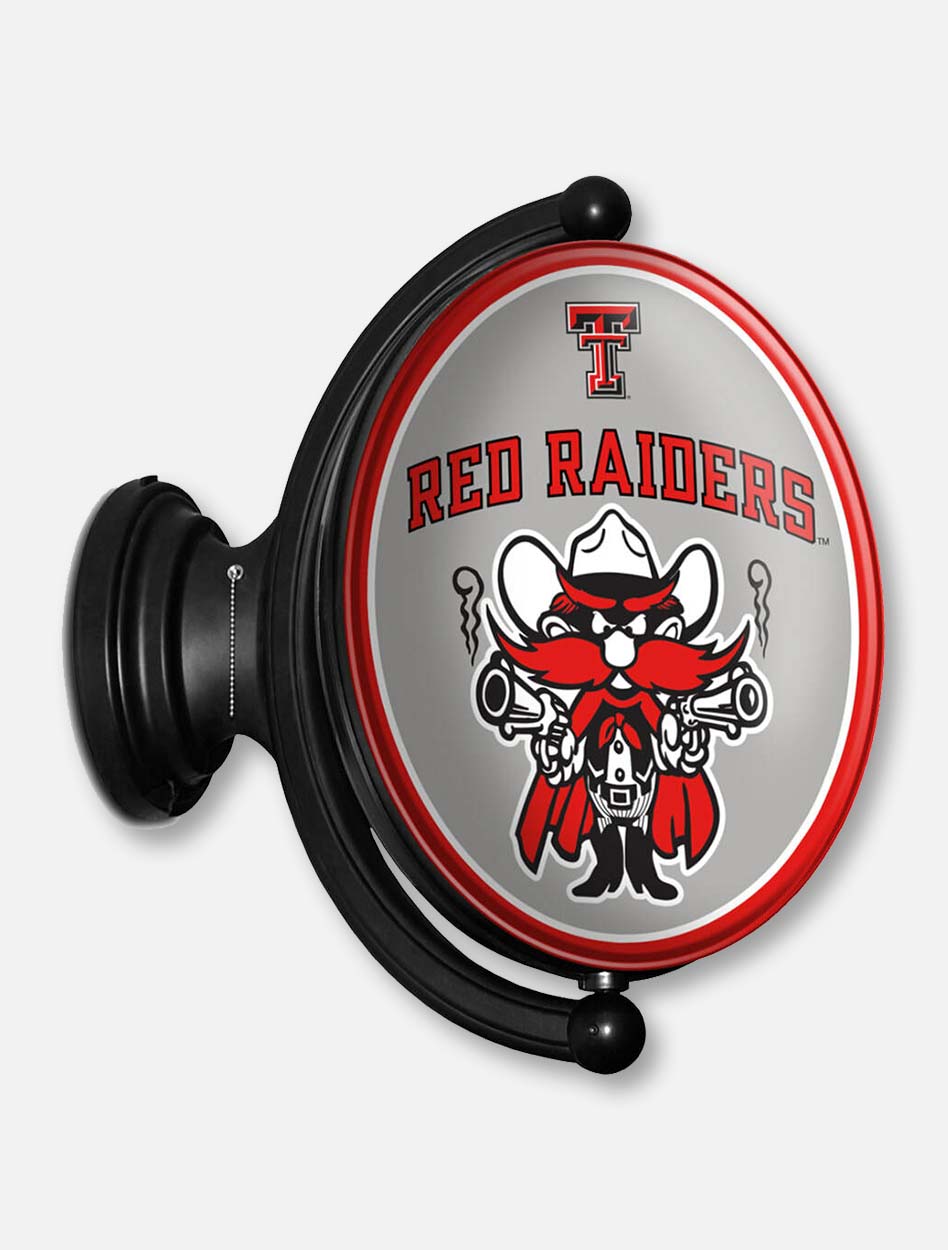 Texas Tech Illuminated Oval Rotating Sign with Raider Red