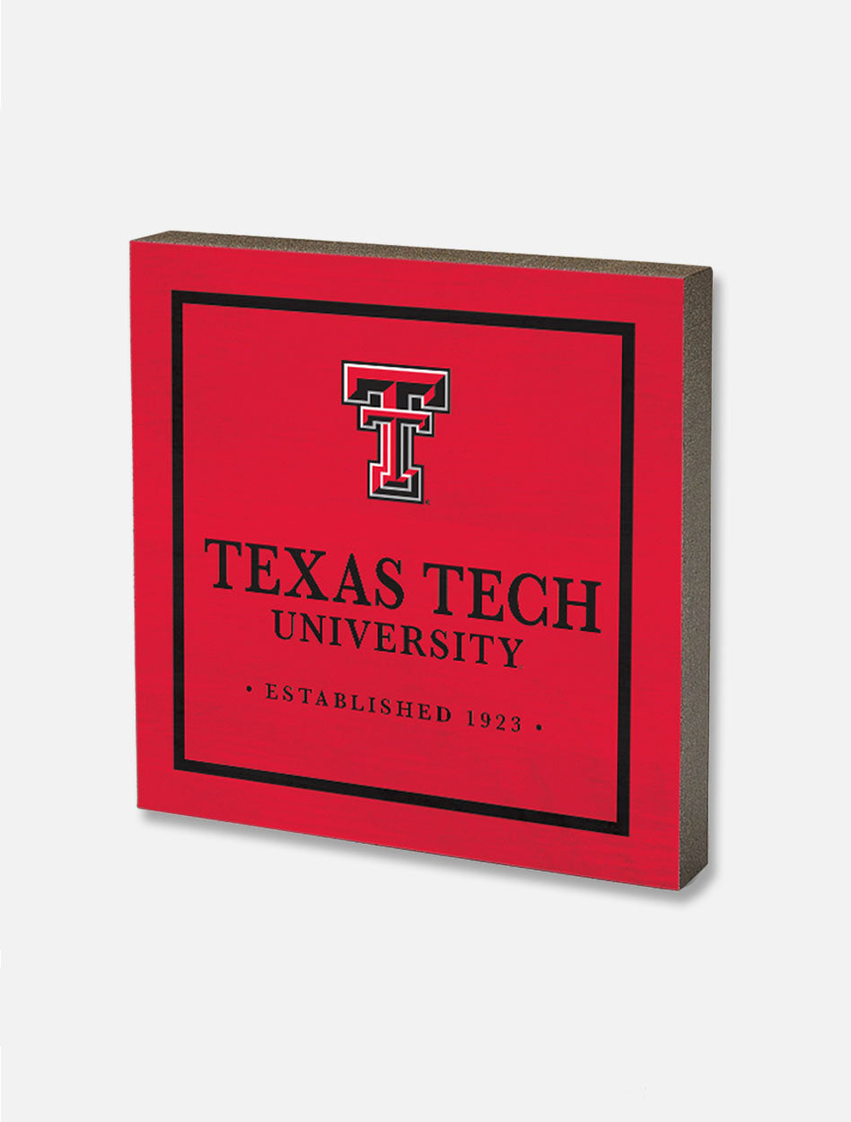 Texas Tech Red Raiders Square Wood Block Decor