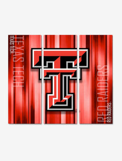 Texas Tech Red Raiders Bulls Canvas Wall Art Triptych Rush Design