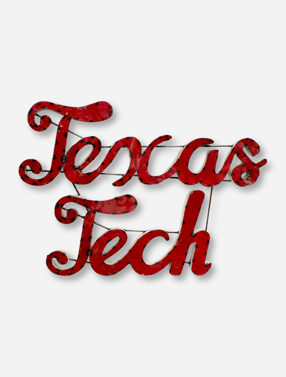 Texas Tech Stacked Rustic Metal Sign
