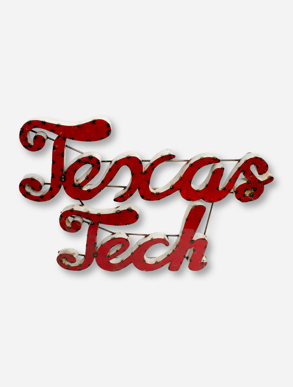 Texas Tech Stacked Rustic Metal Sign