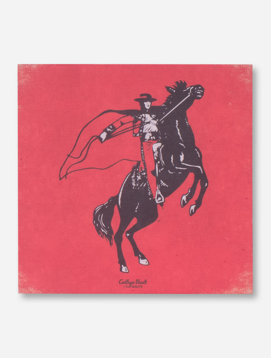 Texas Tech Rearing Rider on Red Mini Canvas