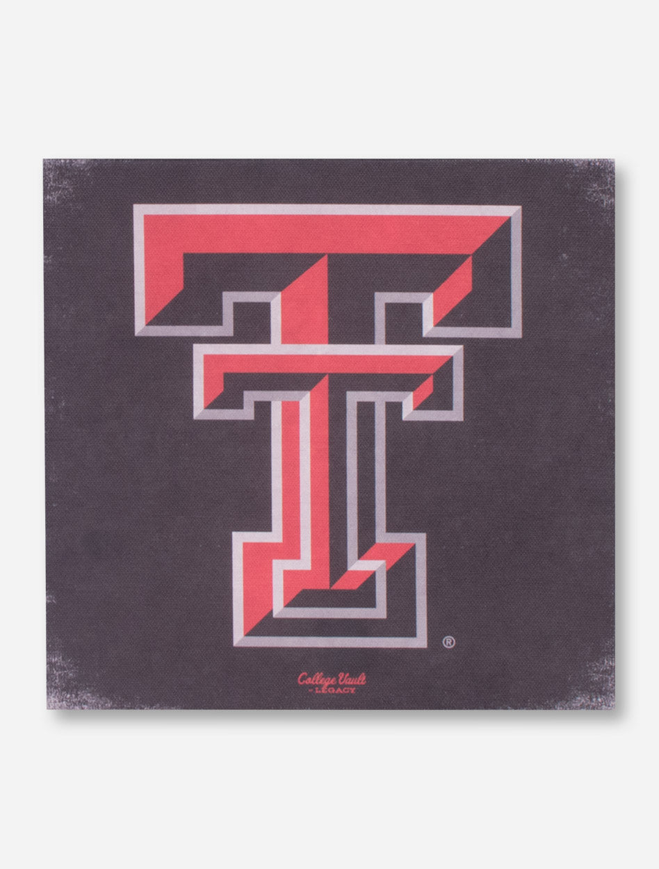 Texas Tech Double T on Black Mini Canvas