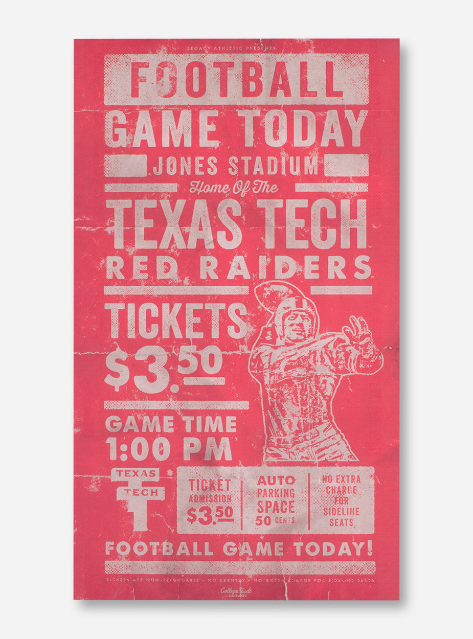 Vintage Texas Tech Game Day Ticket Wood Sign
