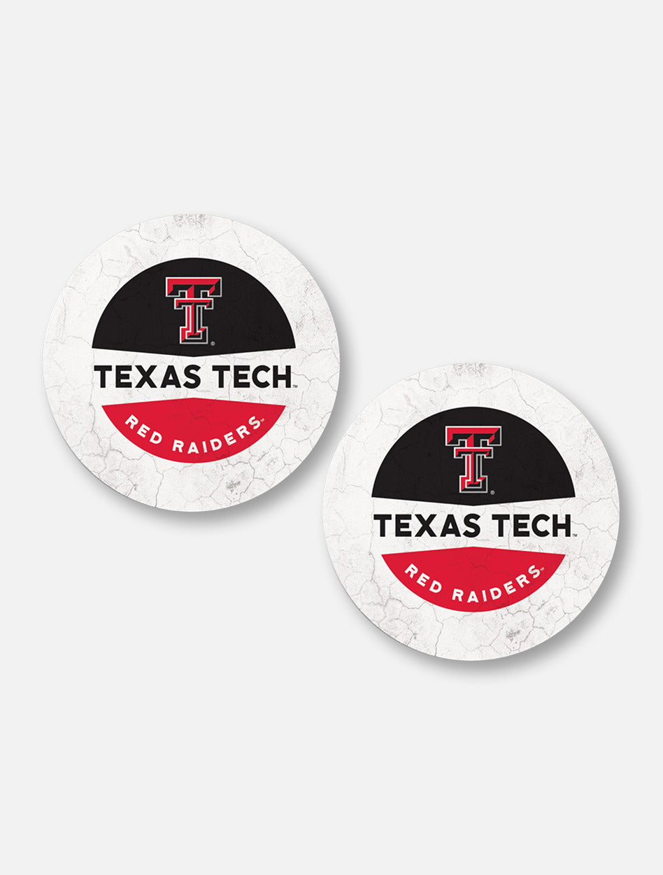 Texas Tech Red Raiders Double T Two-Tone Car Coasters, Set Of Two