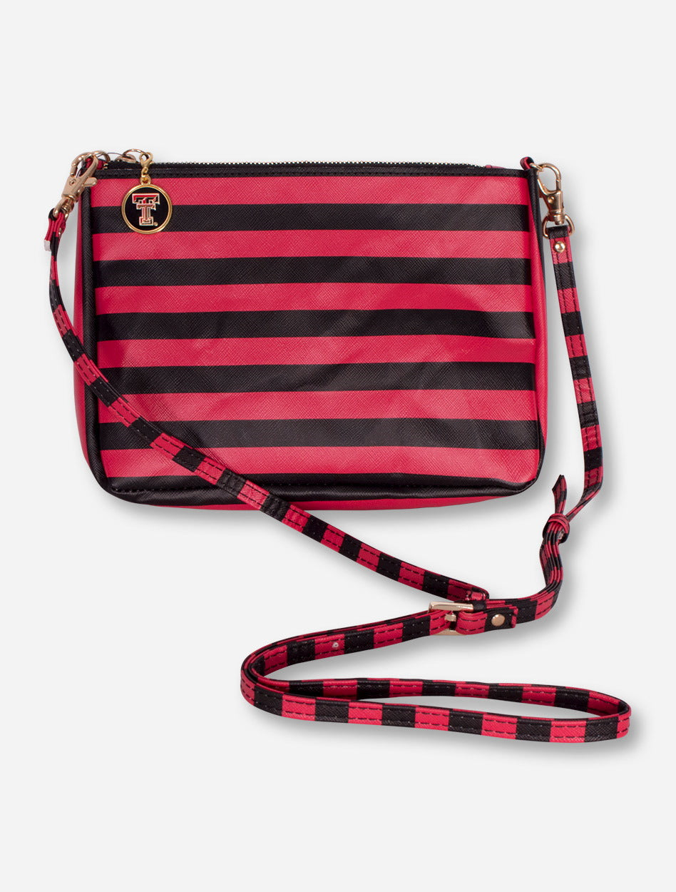 LillyBee Texas Tech Red and Black Striped "Reese" Crossbody Bag