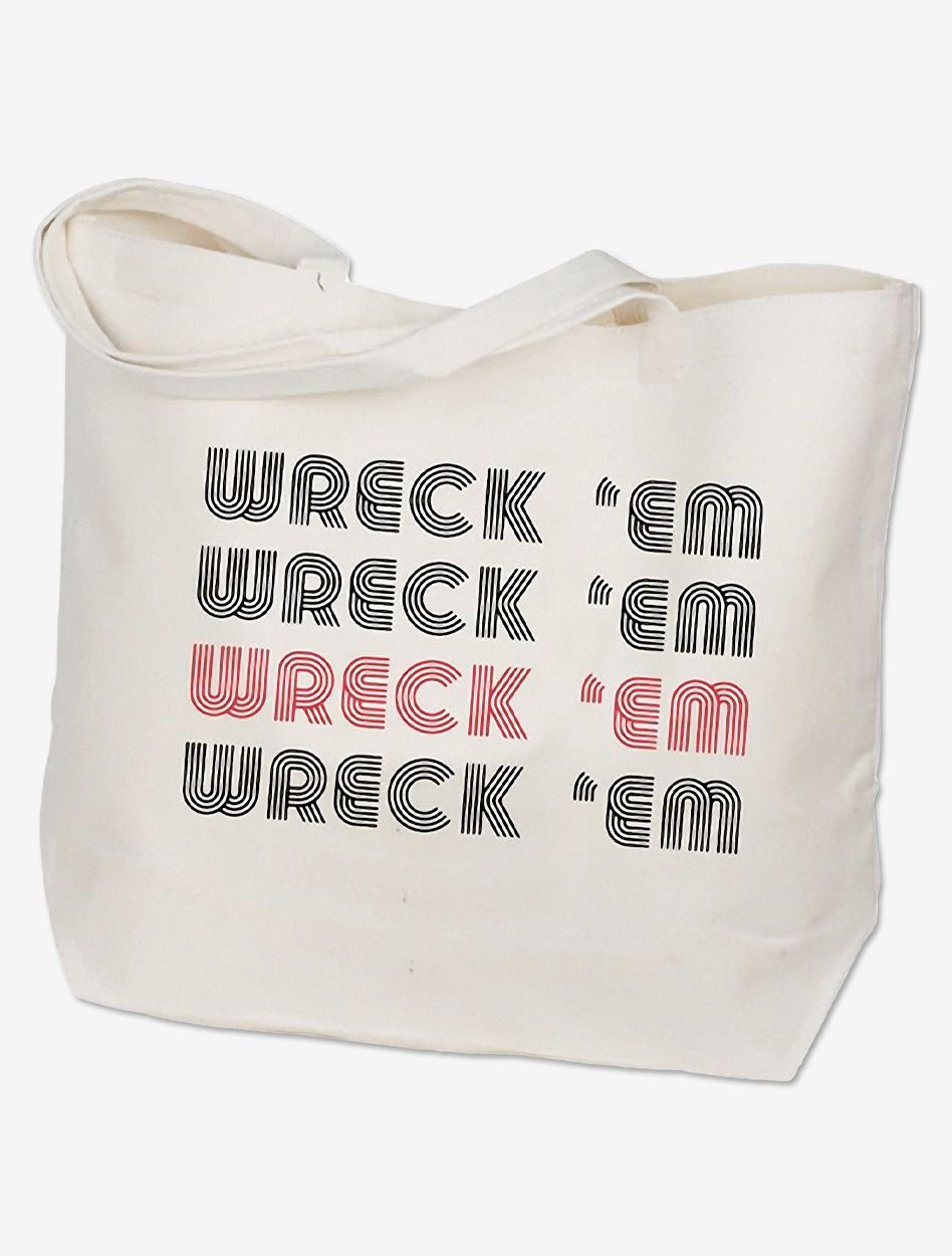 Texas Tech Red Raiders Wreck'em Tech Repeating Canvas Tote