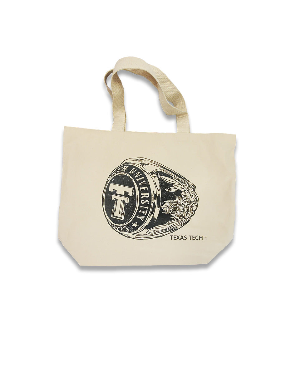 Texas Tech Class Ring and Double T Large Canvas Tote