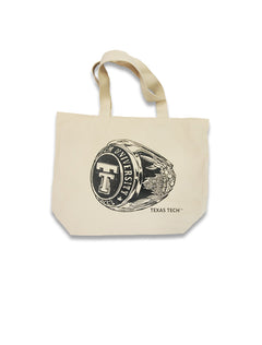 Texas Tech Class Ring and Double T Large Canvas Tote