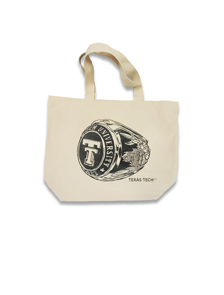 Texas Tech Class Ring and Double T Large Canvas Tote
