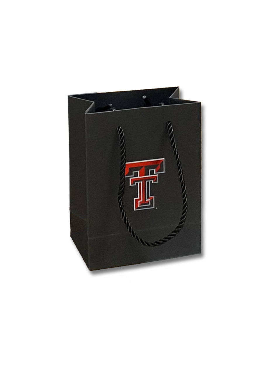 Texas Tech Foil Double T Small Matte Black Gift Bag