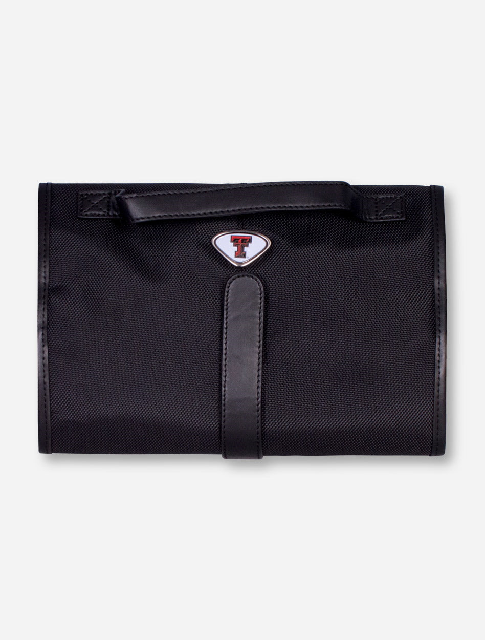 Texas Tech Double T Emblem on Black Travel Toiletry Bag