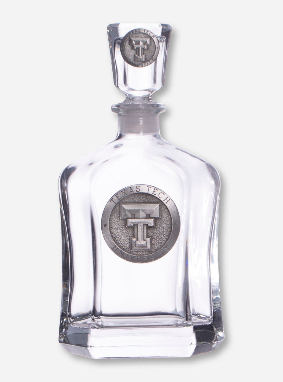 Texas Tech Heritage Pewter Double T Emblem on Liquor Decanter