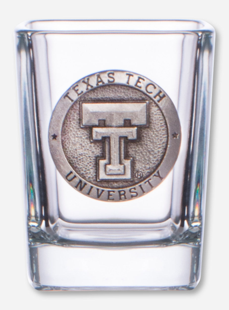 Heritage Pewter Texas Tech Double T Emblem on Square Shot Glass