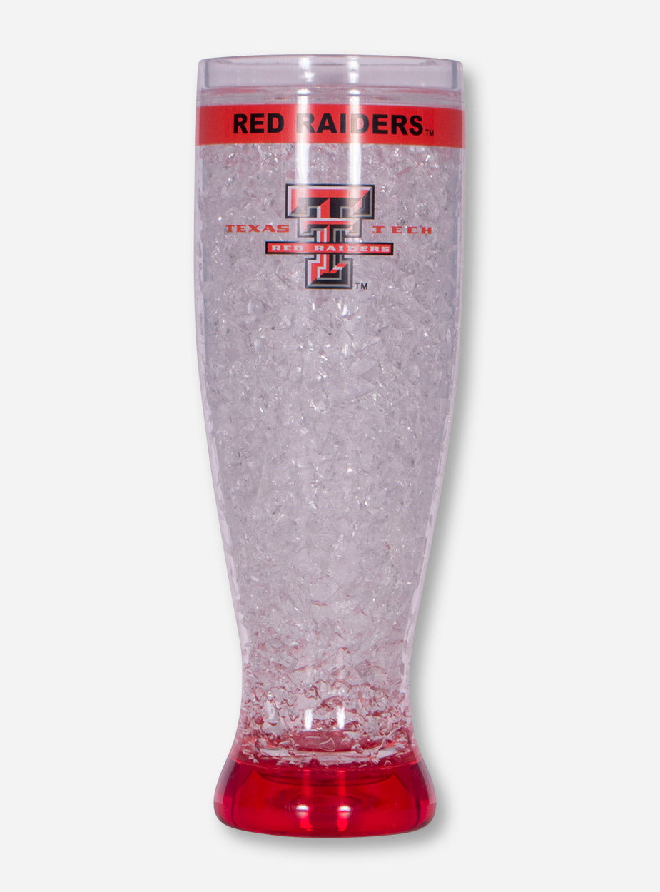 Texas Tech Red Raiders & Double T on Red & Clear Freezer Pilsner Glass
