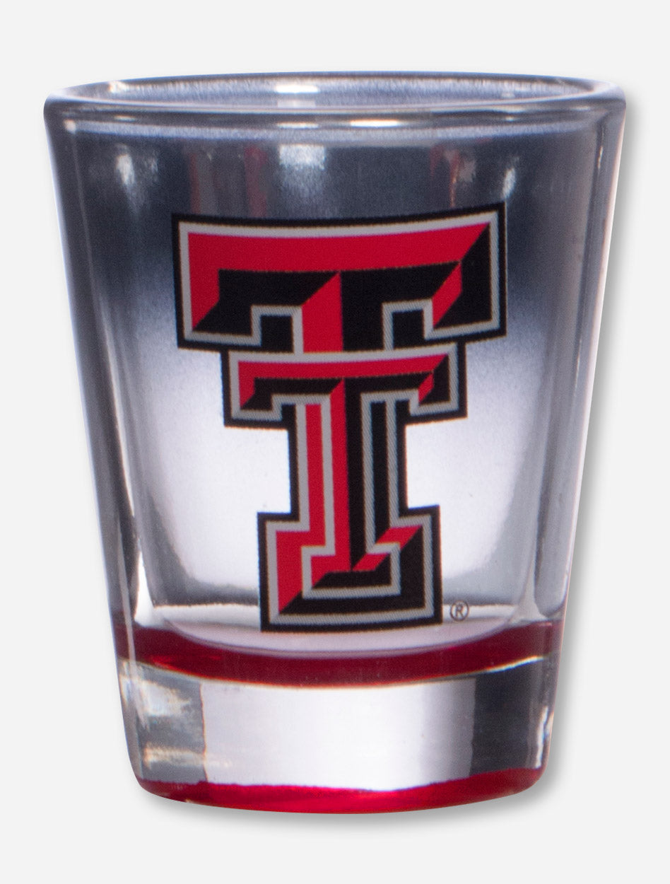 Texas Tech Double T Metallic and Red Shot Glass