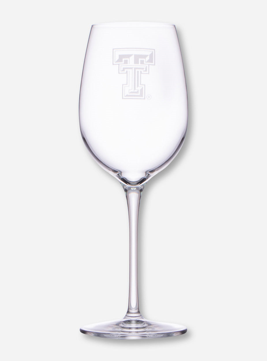 Texas Tech Etched Double T Standard Wine Glass