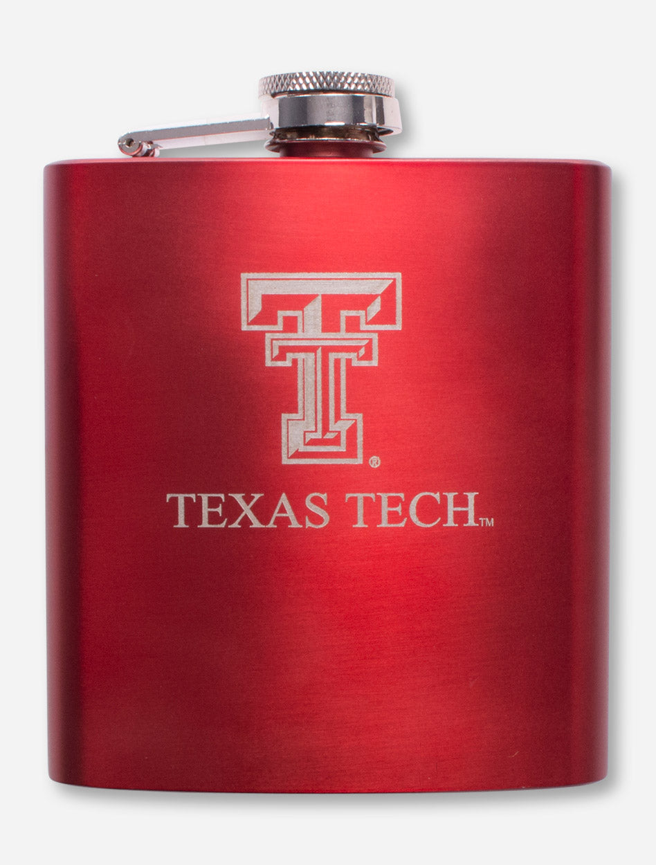 Texas Tech Double T Laser Engraved Metal Flask
