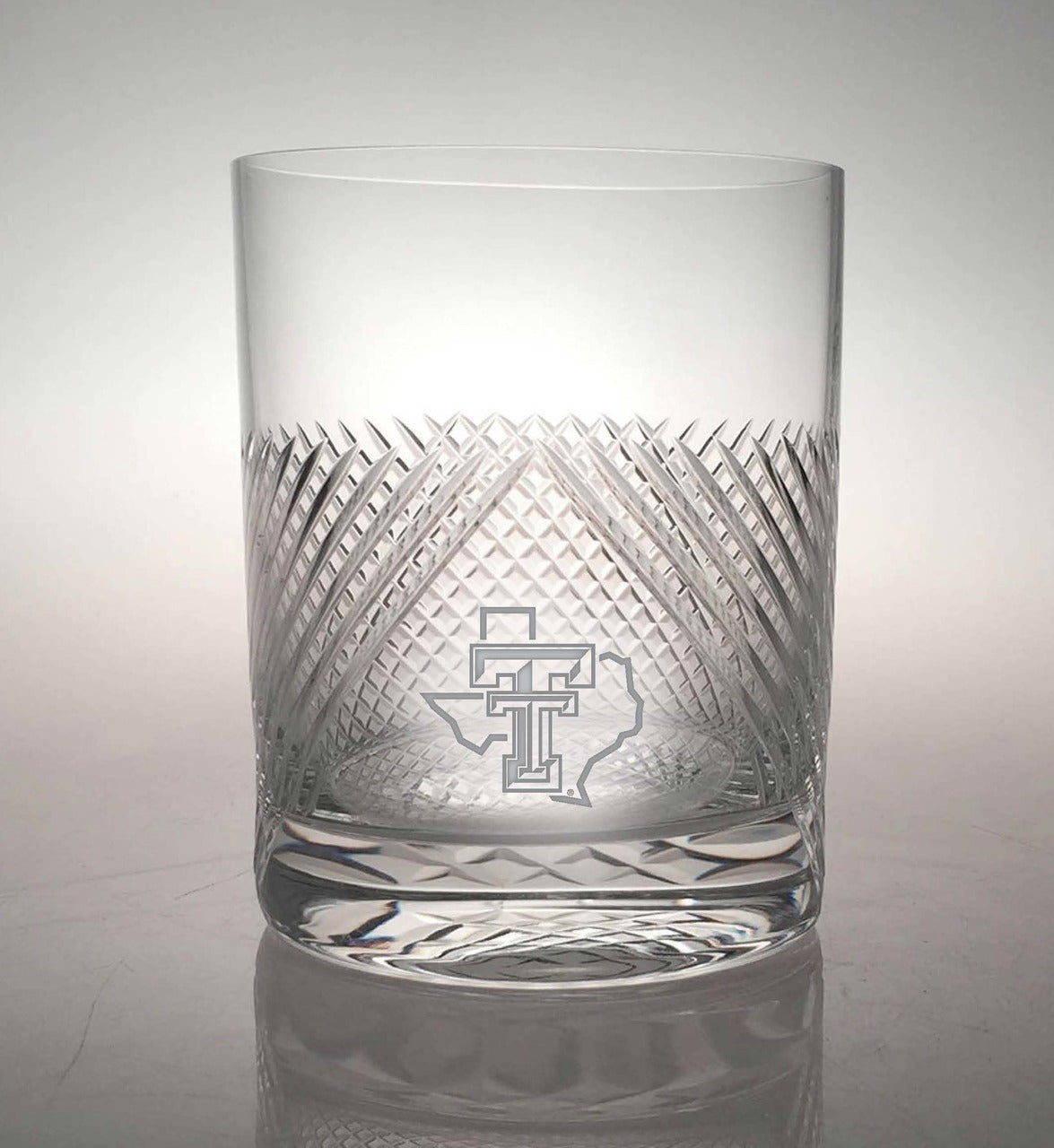 Texas Tech Red Raiders Etched Pride Logo "Bourbon Street" Double Old Fashion Glassware