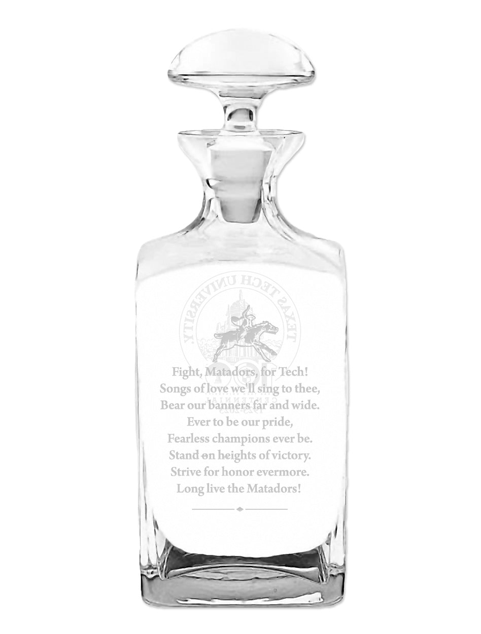 Texas Tech "100th Anniversary" Crystal Decanter