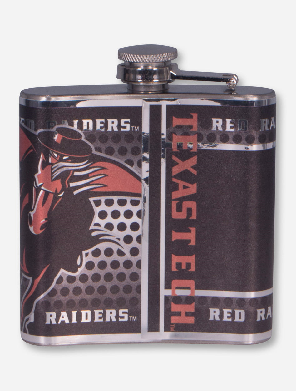 Texas Tech Black Metallic Graphics Wrap Flask