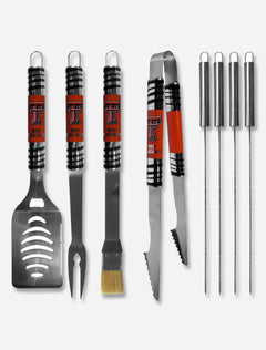Set of BBQ Tools in Metal Carrying Case - Texas Tech