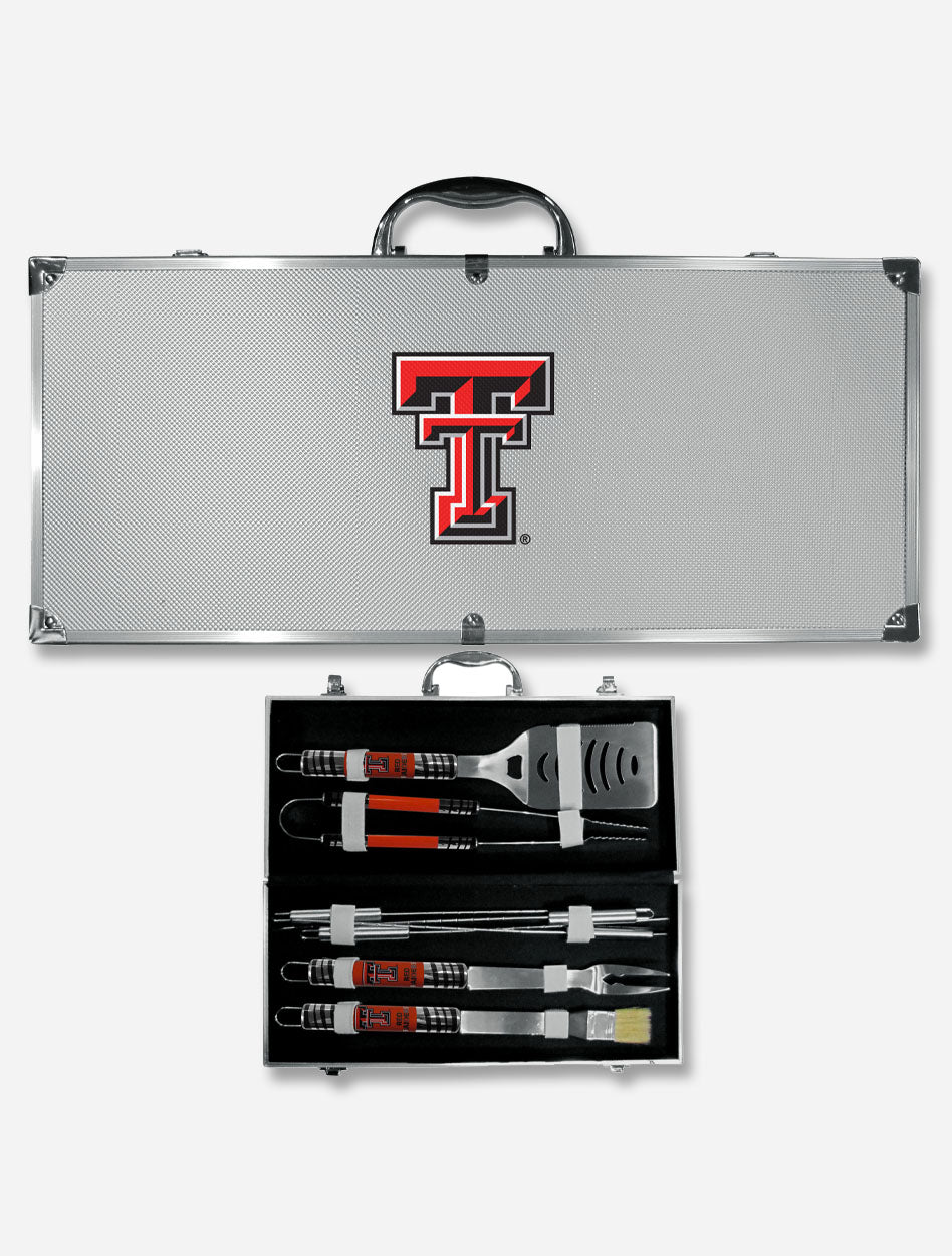 Set of BBQ Tools in Metal Carrying Case - Texas Tech