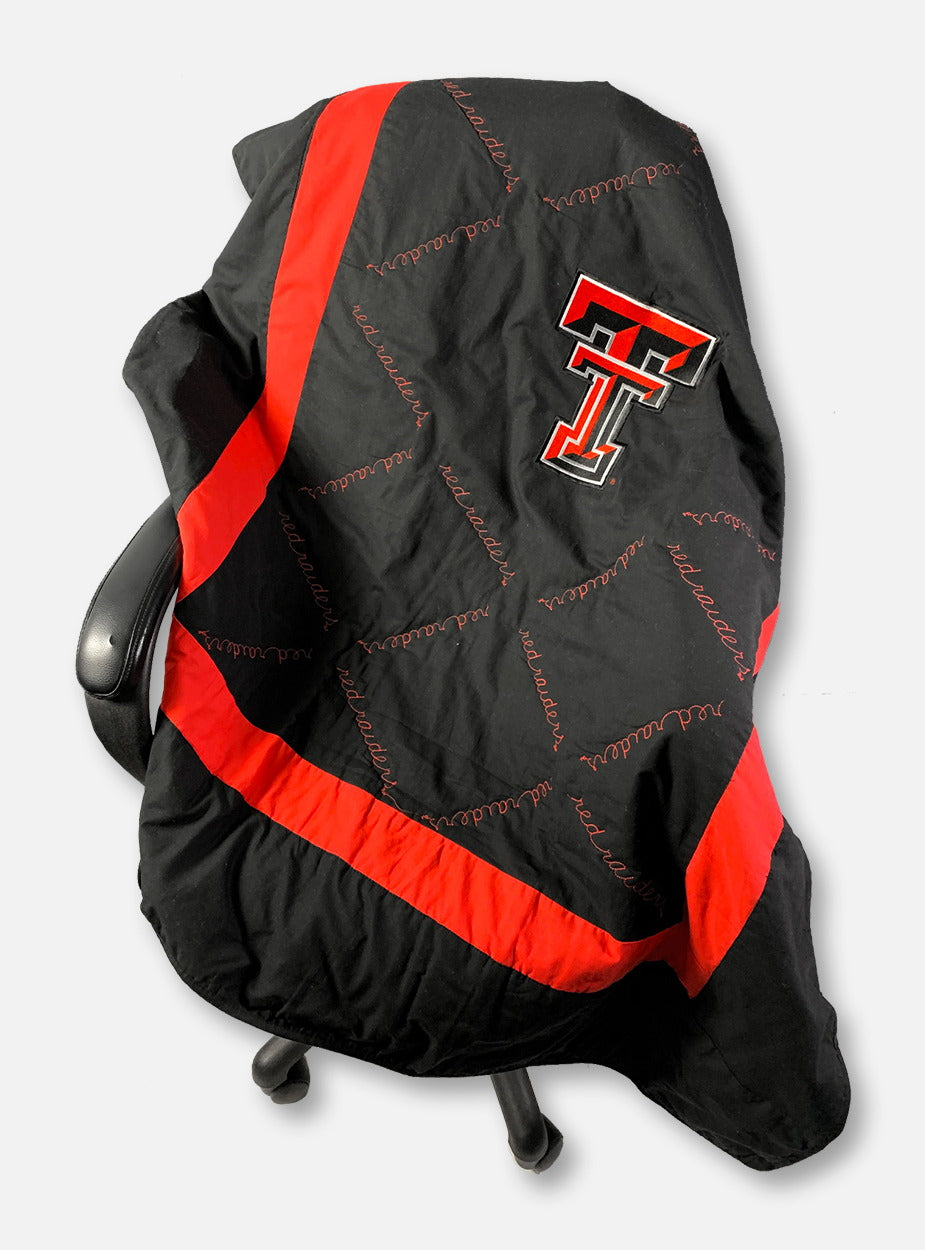 Texas Tech Red Raiders Embroidered Double T With "Red Raiders" All-Over Script Quilted Blanket