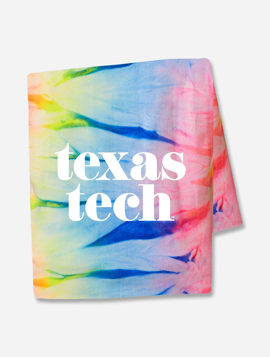 Texas Tech Red Raiders "Pristine" on Tie Dye Sweatshirt Blanket