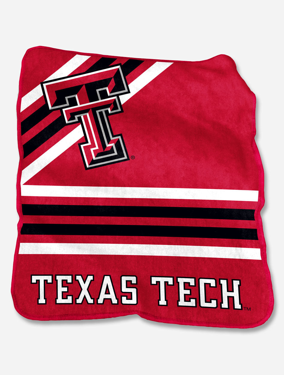 Logo Texas Tech Red Raiders Double T Angle Stripe Raschel Throw