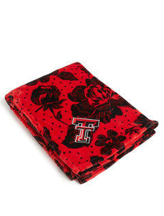 Vera Bradley Texas Tech "Rain Garden" XL Plush Blanket