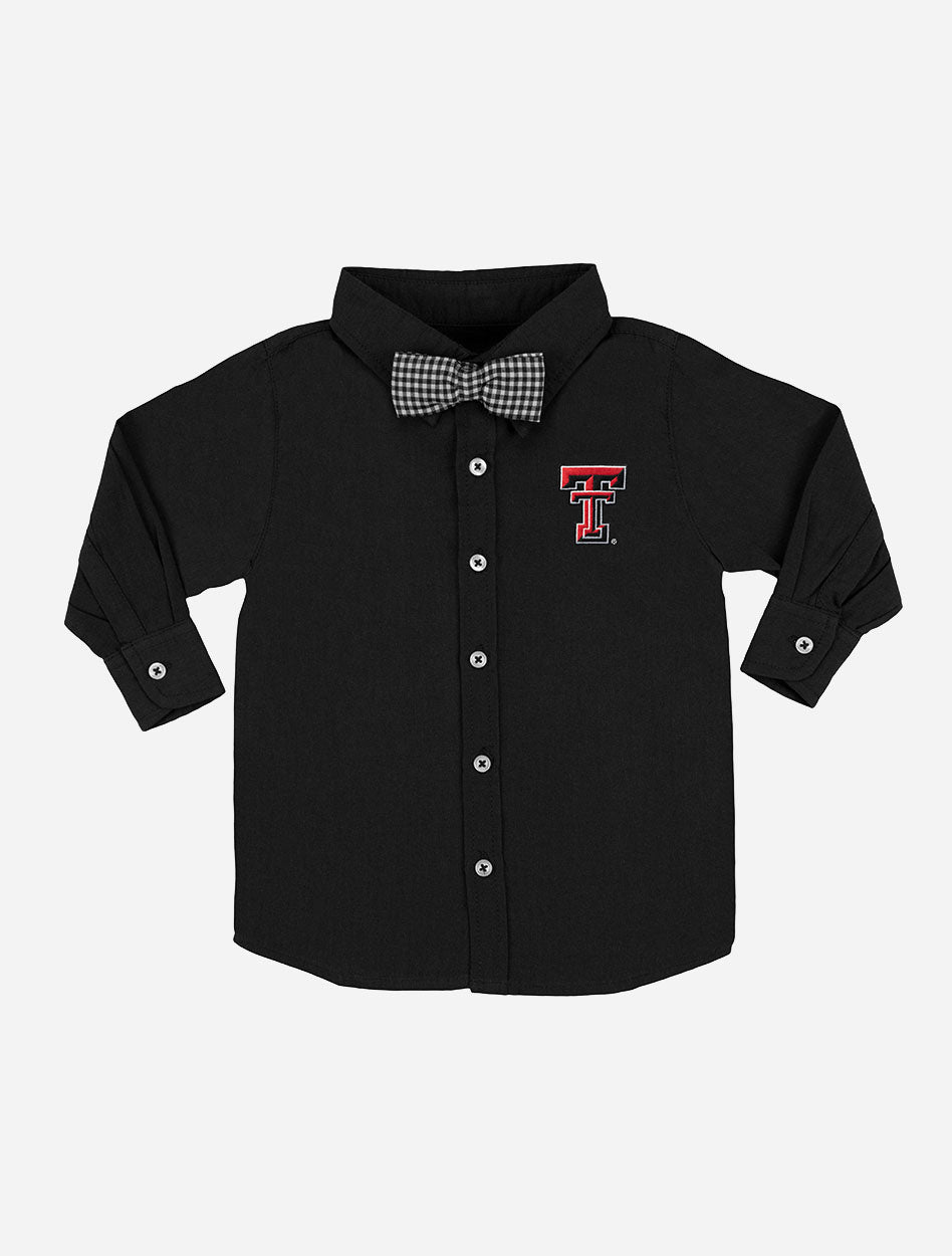Texas Tech Red Raiders Infant Solid Button Down Shirt with Gingham Bowtie