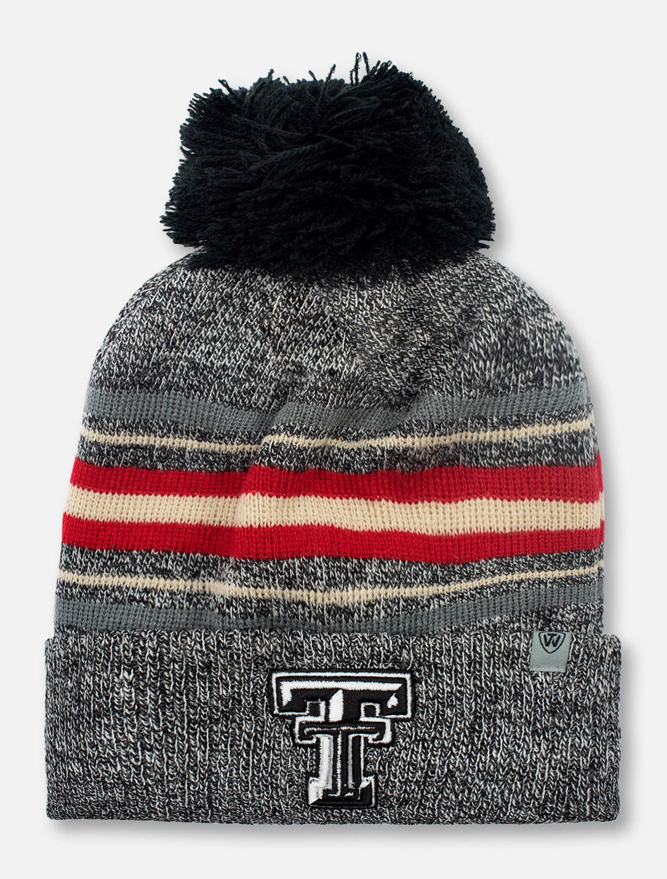 Top of the World Texas Tech Red Raiders Black and White Double T "Sockhop" Knit Beanie