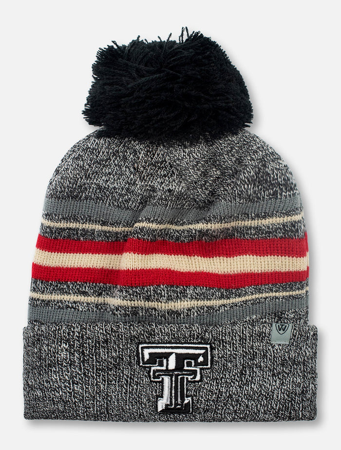 Top of the World Texas Tech Red Raiders Black and White Double T "Sockhop" Knit Beanie