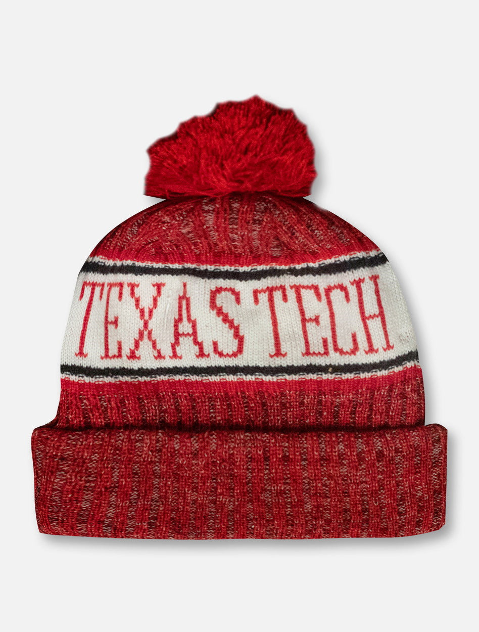 New Era Texas Tech Red Raiders Knit Cuff Removable Pom Pom Beanie