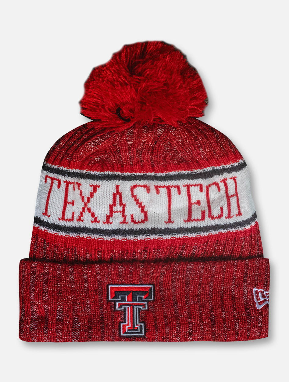 New Era Texas Tech Red Raiders Knit Cuff Removable Pom Pom Beanie