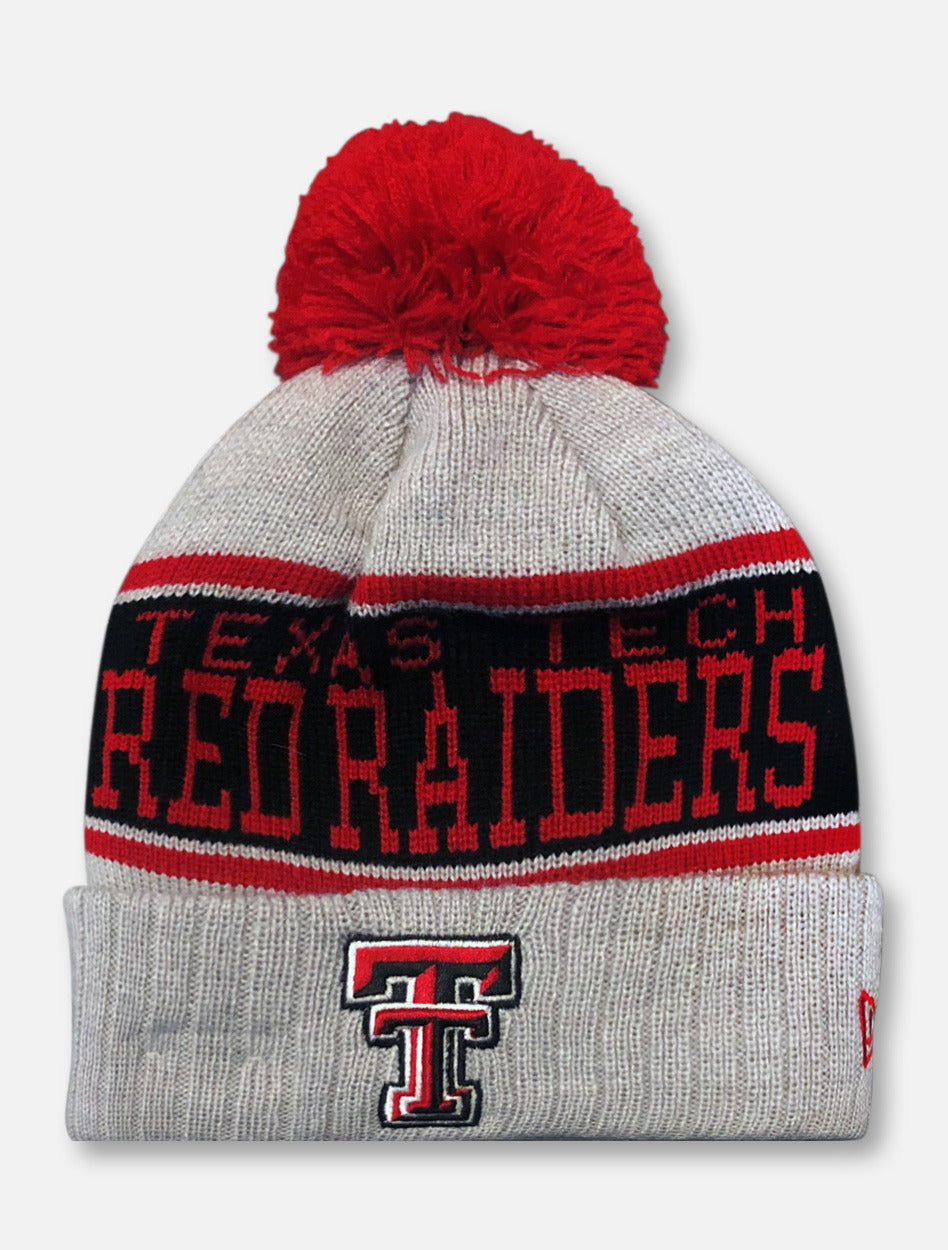 New Era Texas Tech Red Raiders Pom Pom Cuff Beanie