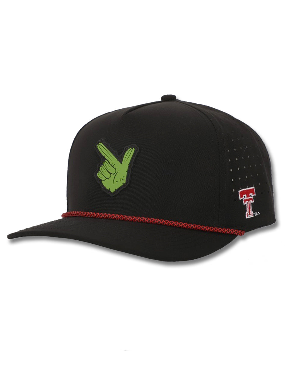 Texas Tech Dark Horse "Rubber Guns Up Cactus" Black Corded Sport Snapback Cap